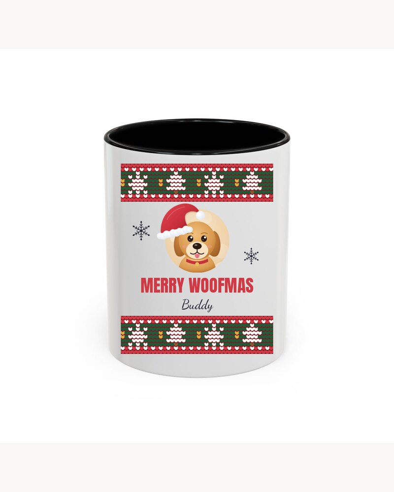 Accent Mugs: Custom Photo Pet Ugly Christmas Sweater Accent Mug - Personalized Christmas Gifts For Dog Lovers, Cat Lovers, Pet Moms And Dads - Merry Woofmas