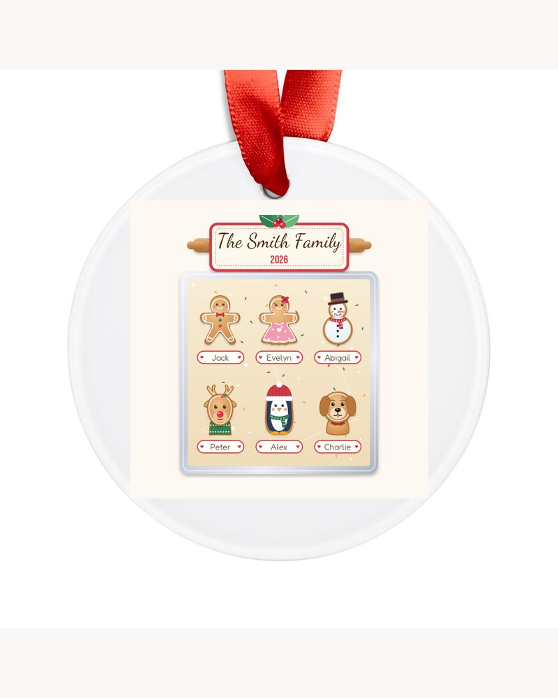 Custom Christmas Cookie Family Ornament - Personalized Christmas Gifts For Family, Mom, Grandma, Kids - Sweetest Family In The World