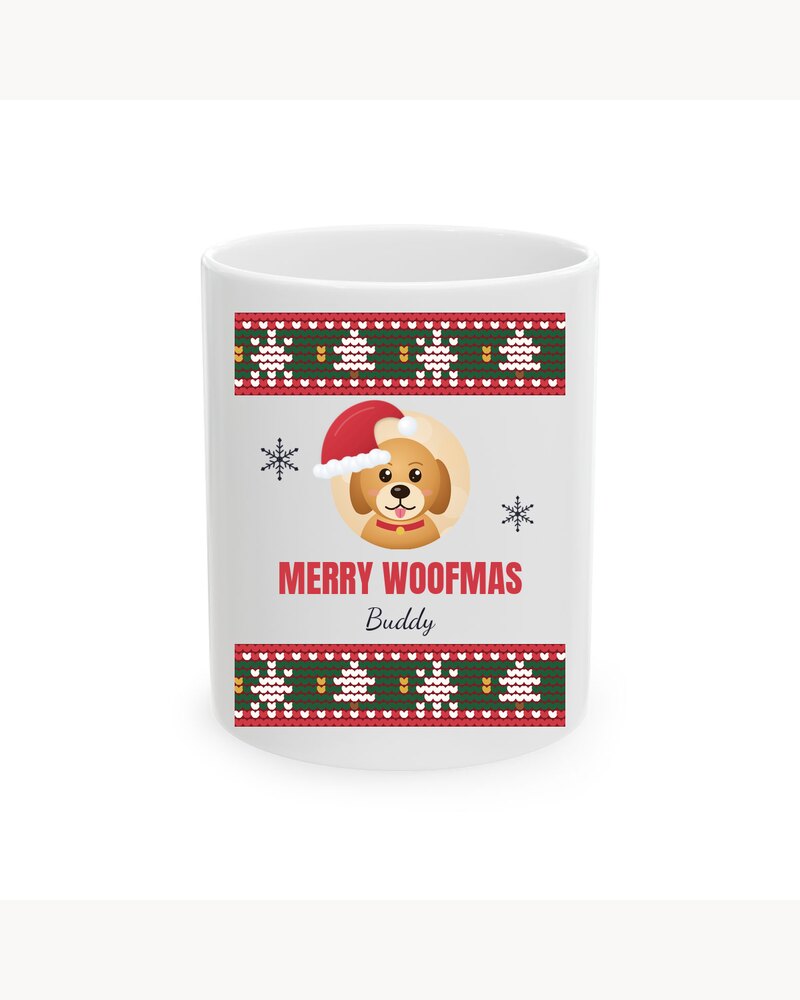 Custom Photo Pet Ugly Christmas Sweater Mug - Personalized Christmas Gifts For Dog Lovers, Cat Lovers, Pet Moms And Dads - Merry Woofmas