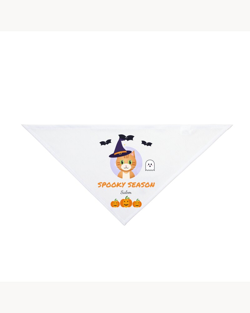 Pet Bandanas: Custom Photo Pet Spooky Season Witch Pet Bandana - Personalized Halloween Gifts For Dog Lovers, Cat Lovers, Pet Owners - Spooky Season