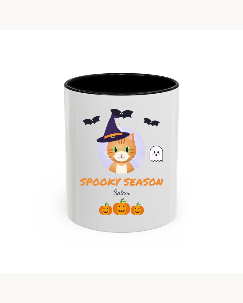 Custom Photo Pet Spooky Season Witch Accent Mug - Personalized Halloween Gifts For Dog Lovers, Cat Lovers, Pet Owners - Spooky Season