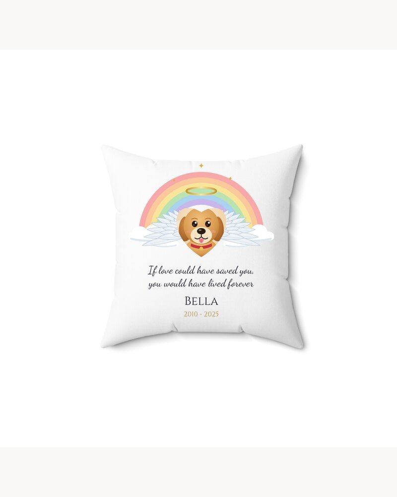 Pillows: Custom Photo Rainbow Bridge Pet Memorial Pillow - Personalized Pet Memorial Sympathy Gifts For Loss Of Dog, Cat, Pet Lovers - If Love Could Have Saved You