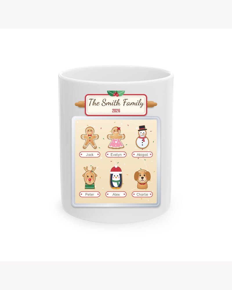 Custom Christmas Cookie Family Mug - Personalized Christmas Gifts For Family, Mom, Grandma, Kids - Sweetest Family In The World