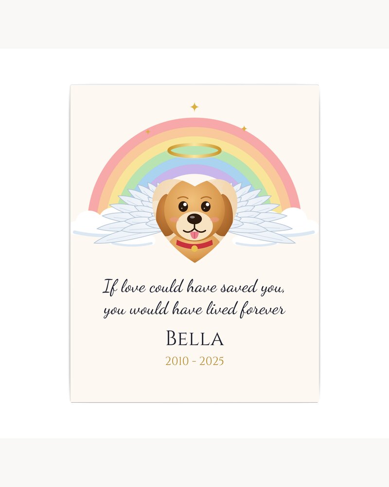 Canvas Prints: Custom Photo Rainbow Bridge Pet Memorial Canvas - Personalized Pet Memorial Sympathy Gifts For Loss Of Dog, Cat, Pet Lovers - If Love Could Have Saved You