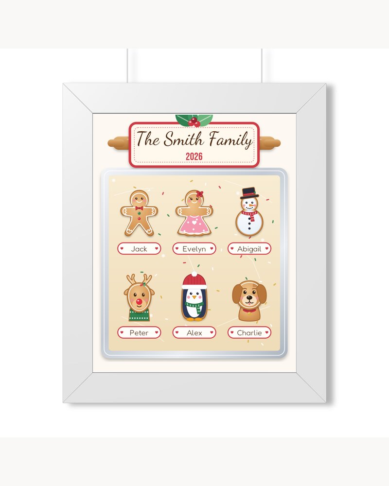 Framed Posters: Custom Christmas Cookie Family Framed Poster - Personalized Christmas Gifts For Family, Mom, Grandma, Kids - Sweetest Family In The World