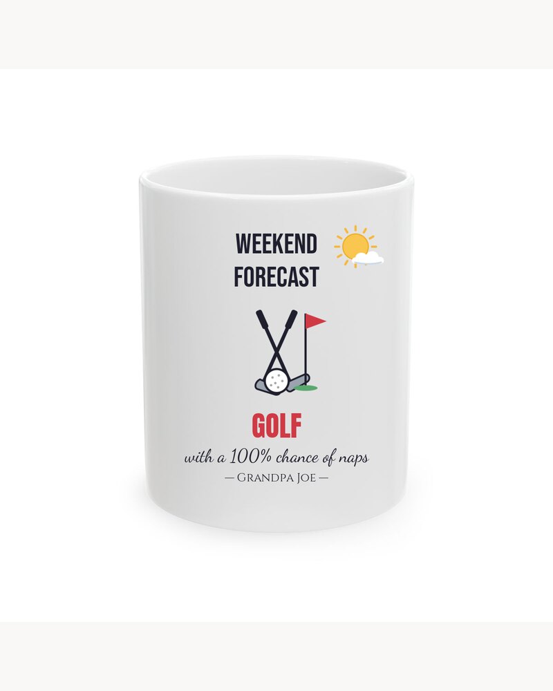 Photo Mugs: Funny Weekend Forecast Hobby Mug - Personalized Father's Day Birthday Christmas Gifts For Dad, Grandpa, Husband - 100% Chance Of Naps