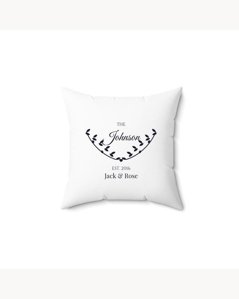Pillows: Custom Family Last Name Established Sign Pillow - Personalized Wedding Anniversary Housewarming Gifts For Couples, Family - Established With Love