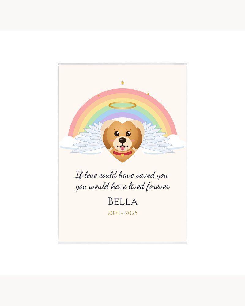 Acrylic Plaques: Custom Photo Rainbow Bridge Pet Memorial Acrylic Plaque - Personalized Pet Memorial Sympathy Gifts For Loss Of Dog, Cat, Pet Lovers - If Love Could Have Saved You