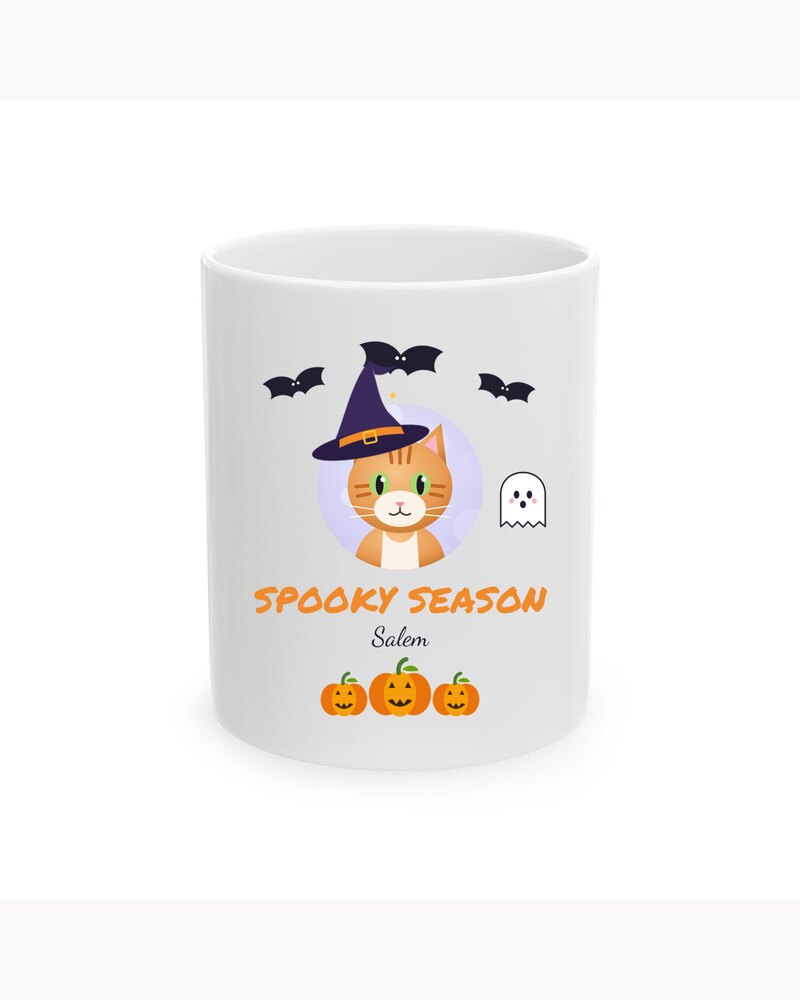 Photo Mugs: Custom Photo Pet Spooky Season Witch Mug - Personalized Halloween Gifts For Dog Lovers, Cat Lovers, Pet Owners - Spooky Season