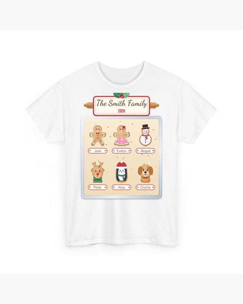 T-Shirts: Custom Christmas Cookie Family T-Shirt - Personalized Christmas Gifts For Family, Mom, Grandma, Kids - Sweetest Family In The World