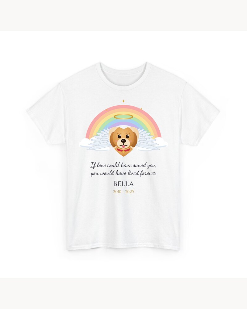 T-Shirts: Custom Photo Rainbow Bridge Pet Memorial T-Shirt - Personalized Pet Memorial Sympathy Gifts For Loss Of Dog, Cat, Pet Lovers - If Love Could Have Saved You