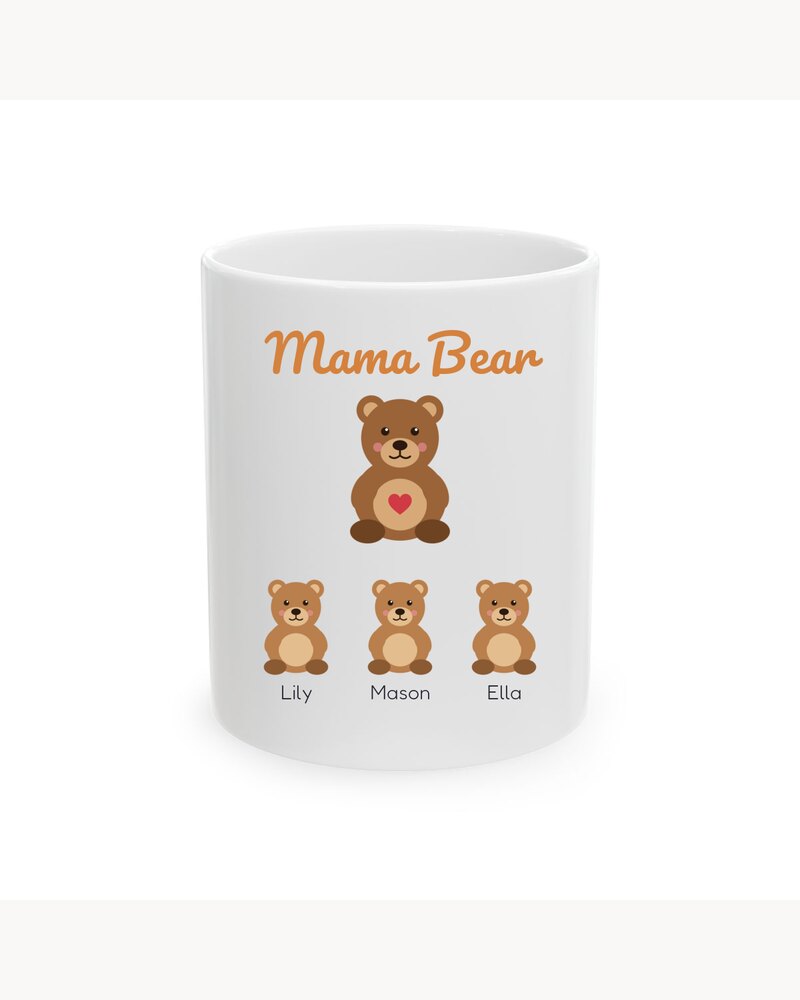Photo Mugs: Mama Bear With Cubs Kids Names Mug - Personalized Mother's Day Birthday Christmas Gifts For Mom, Grandma, Nana - Mama Bear
