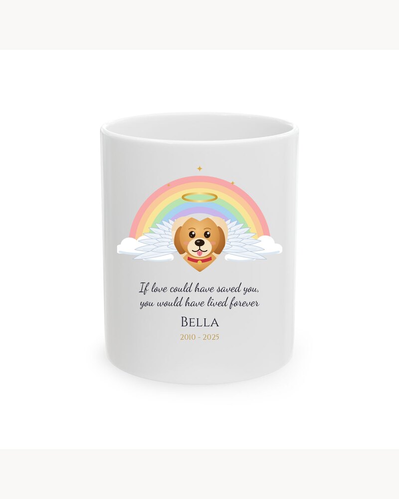 Photo Mugs: Custom Photo Rainbow Bridge Pet Memorial Mug - Personalized Pet Memorial Sympathy Gifts For Loss Of Dog, Cat, Pet Lovers - If Love Could Have Saved You