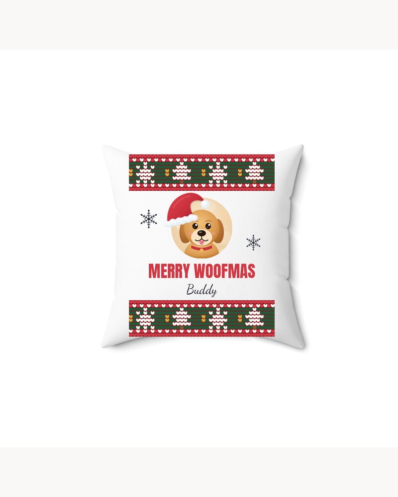 Pillows: Custom Photo Pet Ugly Christmas Sweater Pillow - Personalized Christmas Gifts For Dog Lovers, Cat Lovers, Pet Moms And Dads - Merry Woofmas