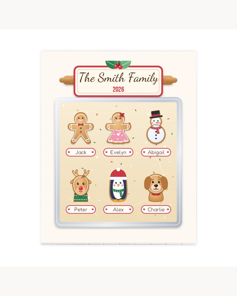 Jigsaw Puzzles: Custom Christmas Cookie Family Jigsaw Puzzle - Personalized Christmas Gifts For Family, Mom, Grandma, Kids - Sweetest Family In The World