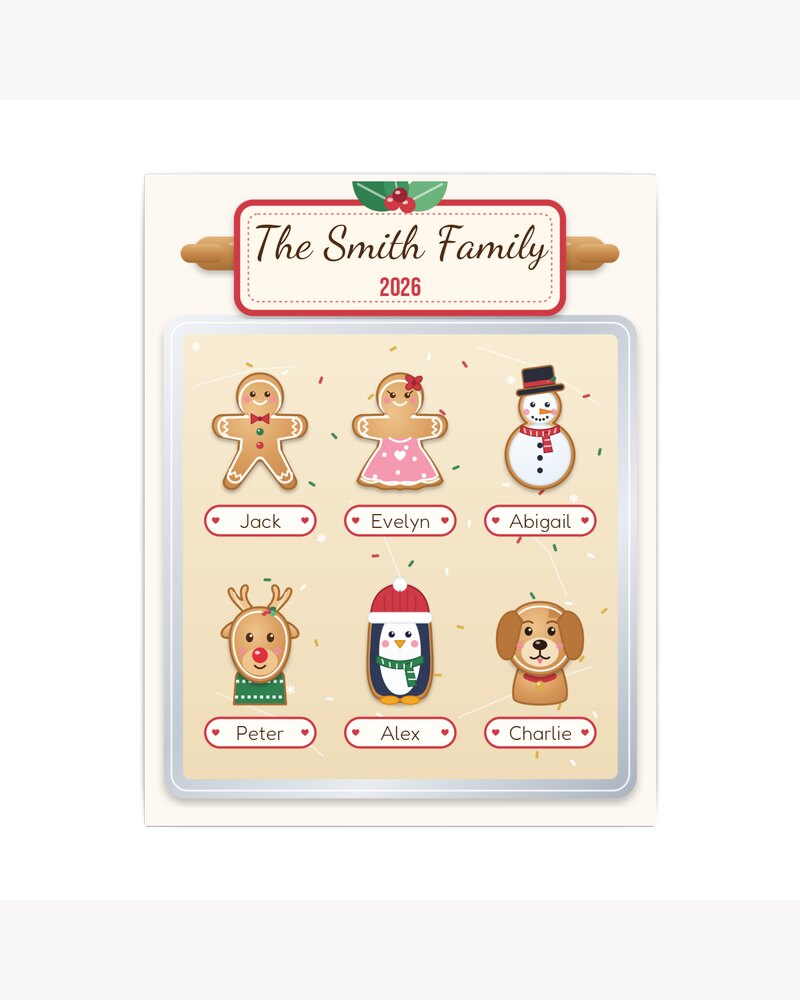 Canvas Prints: Custom Christmas Cookie Family Canvas - Personalized Christmas Gifts For Family, Mom, Grandma, Kids - Sweetest Family In The World