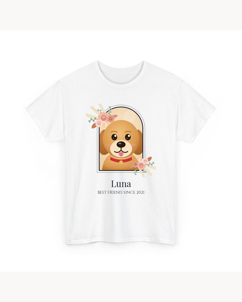 Custom Photo Pet Boho Arch Portrait T-Shirt - Personalized Birthday Gifts For Dog Lovers, Cat Lovers, Pet Owners - Best Friend Since