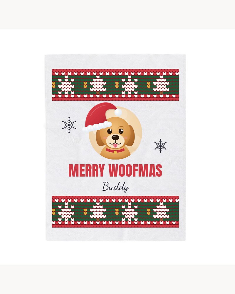 Blankets: Custom Photo Pet Ugly Christmas Sweater Blanket - Personalized Christmas Gifts For Dog Lovers, Cat Lovers, Pet Moms And Dads - Merry Woofmas