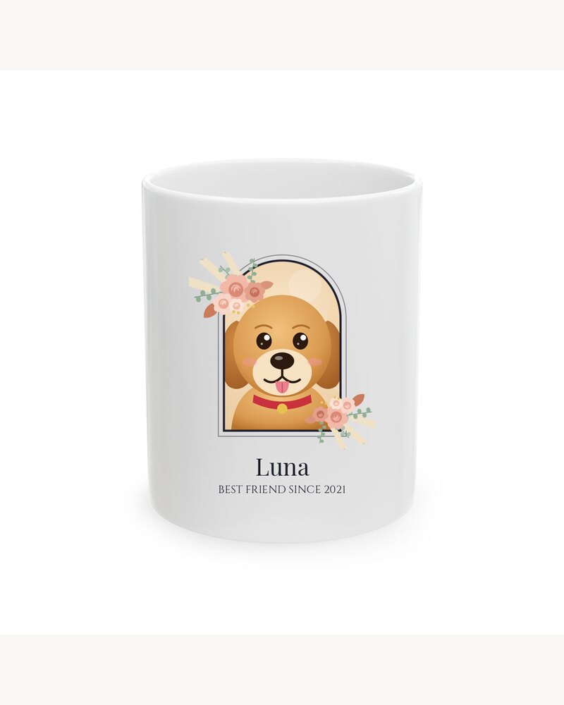 Custom Photo Pet Boho Arch Portrait Mug - Personalized Birthday Gifts For Dog Lovers, Cat Lovers, Pet Owners - Best Friend Since