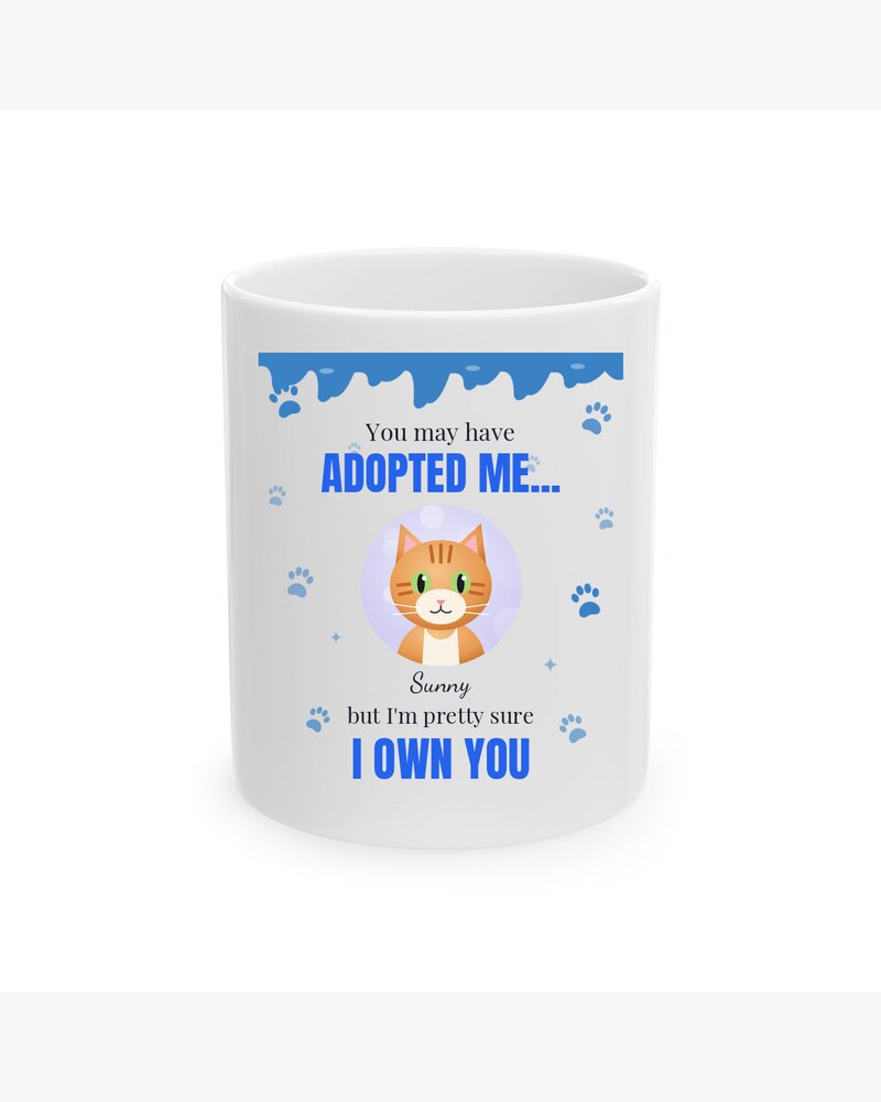 Custom Photo Pet Adopted Me Own You Mug - Personalized Birthday Gifts For Dog Lovers, Cat Lovers, Pet Moms And Dads - But I Am Pretty Sure I Own You