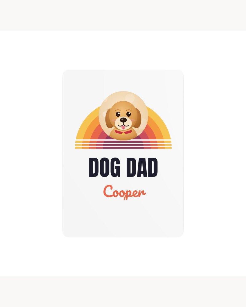 Metal Signs: Custom Photo Retro Sunset Dog Dad Metal Sign - Personalized Father's Day Birthday Gifts For Dog Dads, Dog Moms, Cat Lovers - Dog Dad Vibes
