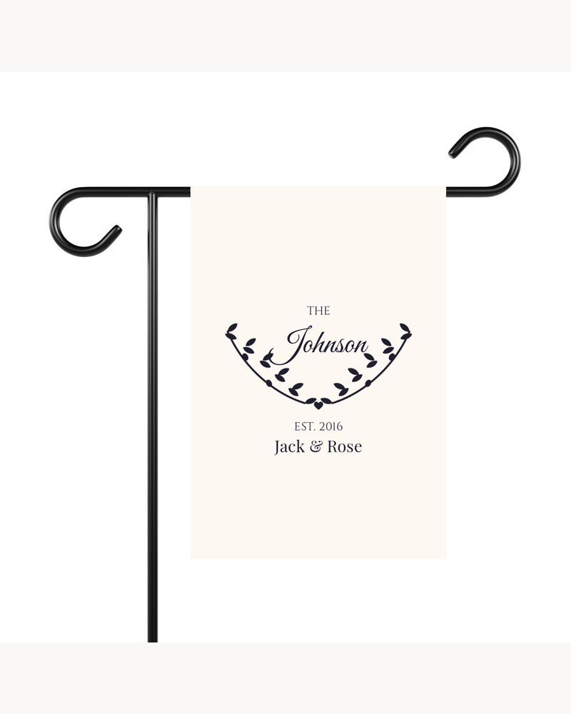 Garden Flags: Custom Family Last Name Established Sign Garden Flag - Personalized Wedding Anniversary Housewarming Gifts For Couples, Family - Established With Love