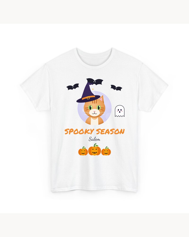 Custom Photo Pet Spooky Season Witch T-Shirt - Personalized Halloween Gifts For Dog Lovers, Cat Lovers, Pet Owners - Spooky Season