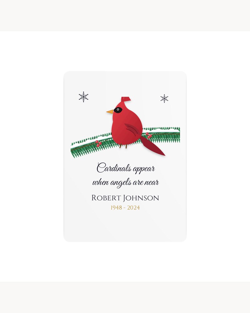 Custom Cardinal Memorial Metal Sign - Personalized Memorial Sympathy Christmas Gifts For Loss Of Mom, Dad, Loved One - Cardinals Appear When Angels Are Near