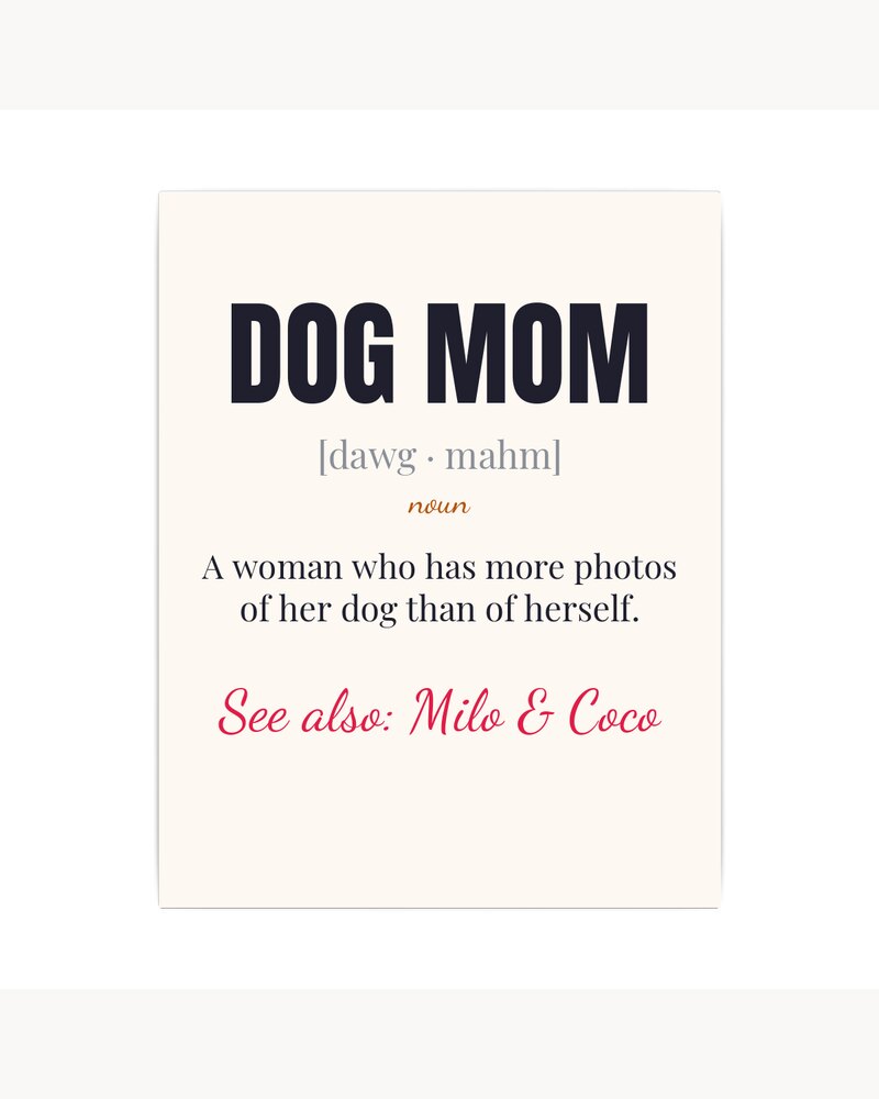 Canvas Prints: Funny Dog Mom Cat Dad Definition Canvas - Personalized Mother's Day Father's Day Birthday Gifts For Dog Moms, Dog Dads, Cat Moms, Cat Dads - Defined By Love