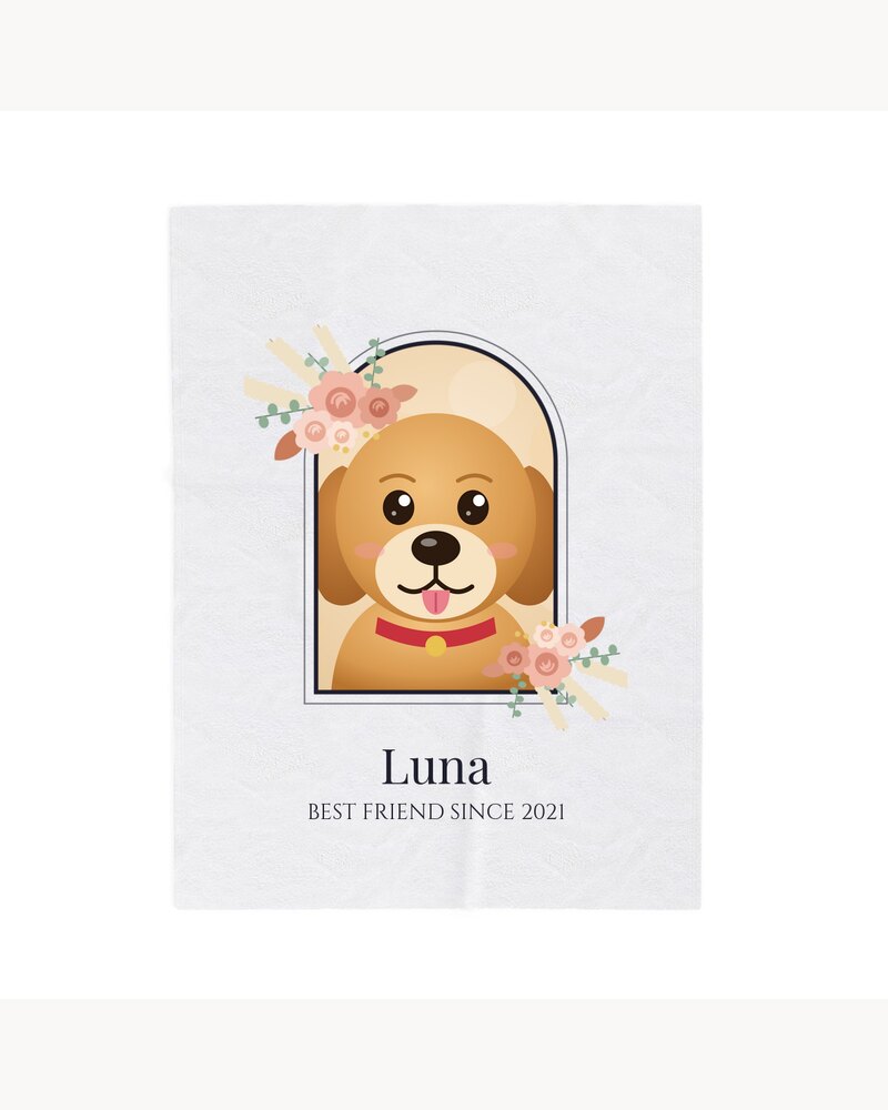 Blankets: Custom Photo Pet Boho Arch Portrait Blanket - Personalized Birthday Gifts For Dog Lovers, Cat Lovers, Pet Owners - Best Friend Since