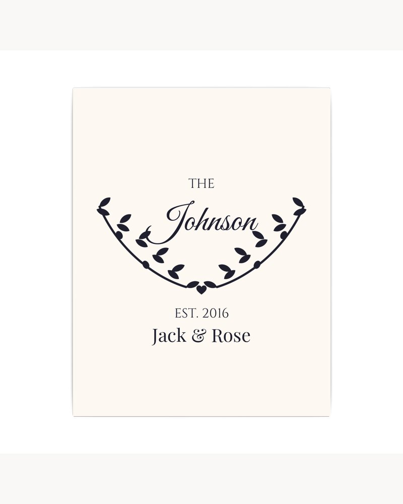 Canvas Prints: Custom Family Last Name Established Sign Canvas - Personalized Wedding Anniversary Housewarming Gifts For Couples, Family - Established With Love