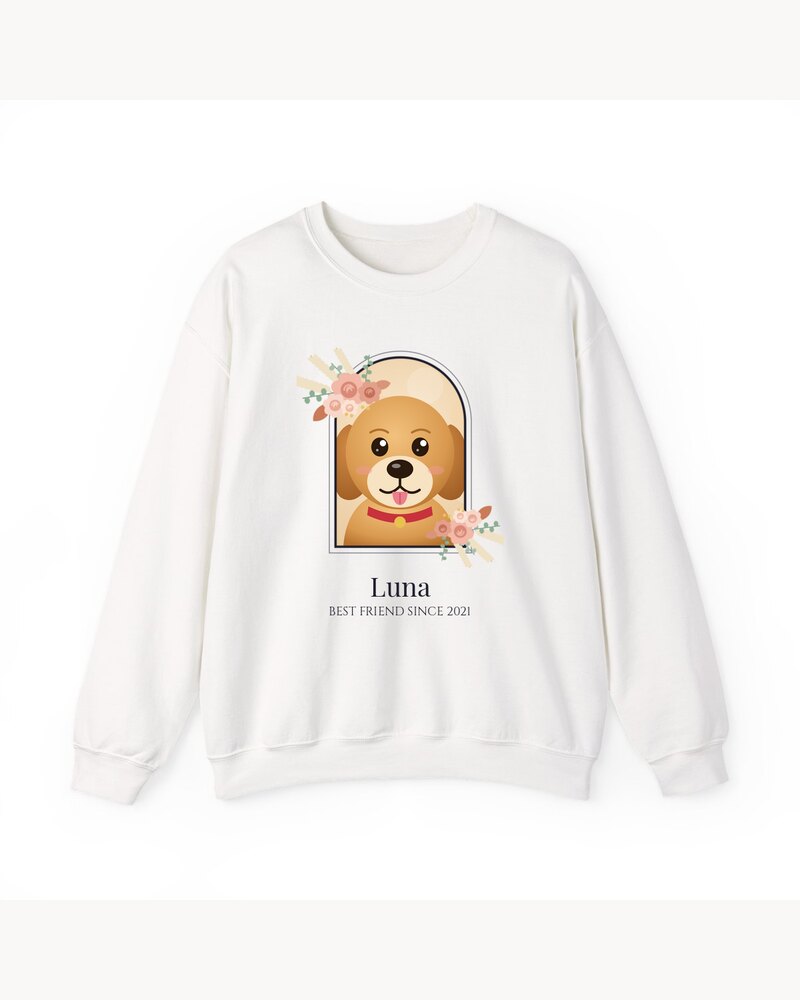 Custom Photo Pet Boho Arch Portrait Sweatshirt - Personalized Birthday Gifts For Dog Lovers, Cat Lovers, Pet Owners - Best Friend Since