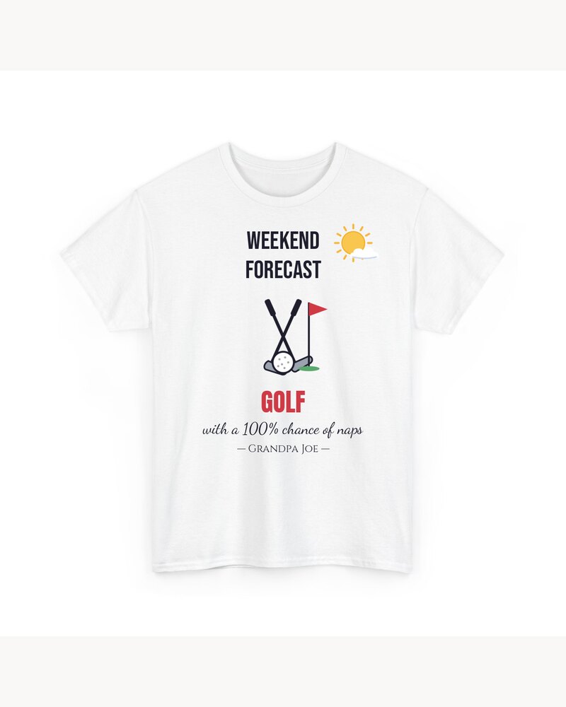 T-Shirts: Funny Weekend Forecast Hobby T-Shirt - Personalized Father's Day Birthday Christmas Gifts For Dad, Grandpa, Husband - 100% Chance Of Naps