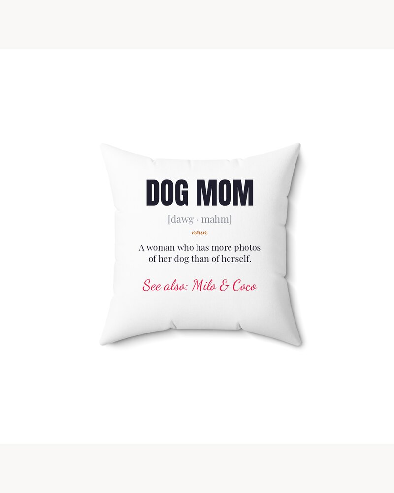 Pillows: Funny Dog Mom Cat Dad Definition Pillow - Personalized Mother's Day Father's Day Birthday Gifts For Dog Moms, Dog Dads, Cat Moms, Cat Dads - Defined By Love