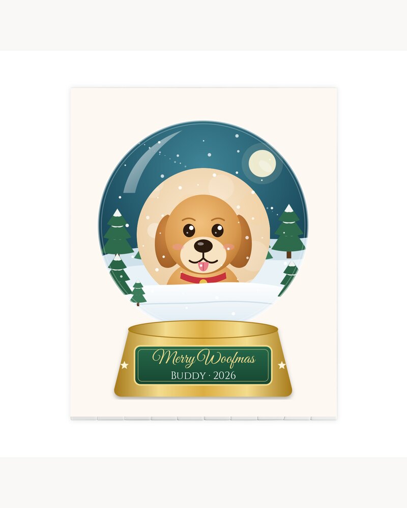 Jigsaw Puzzles: Custom Photo Dog Merry Woofmas Snow Globe Jigsaw Puzzle - Personalized Christmas Gifts For Dog Lovers, Dog Moms And Dads - Merry Woofmas