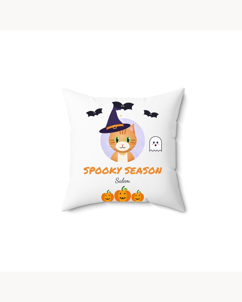 Pillows: Custom Photo Pet Spooky Season Witch Pillow - Personalized Halloween Gifts For Dog Lovers, Cat Lovers, Pet Owners - Spooky Season
