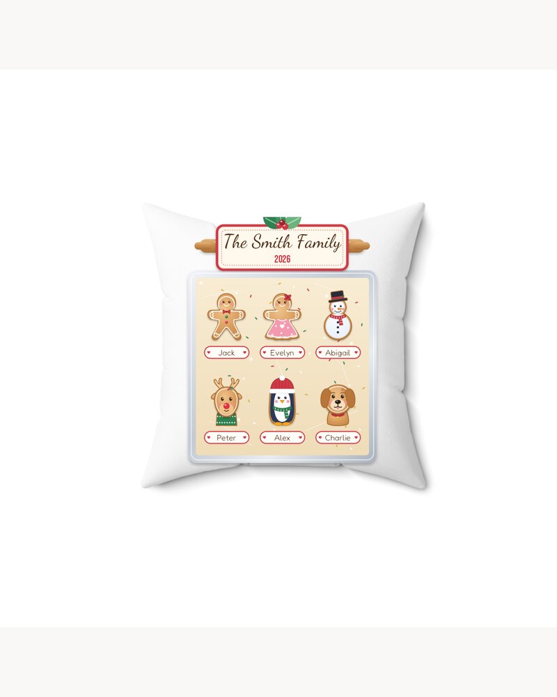 Pillows: Custom Christmas Cookie Family Pillow - Personalized Christmas Gifts For Family, Mom, Grandma, Kids - Sweetest Family In The World