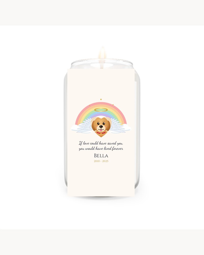 Candles: Custom Photo Rainbow Bridge Pet Memorial Scented Candle - Personalized Pet Memorial Sympathy Gifts For Loss Of Dog, Cat, Pet Lovers - If Love Could Have Saved You