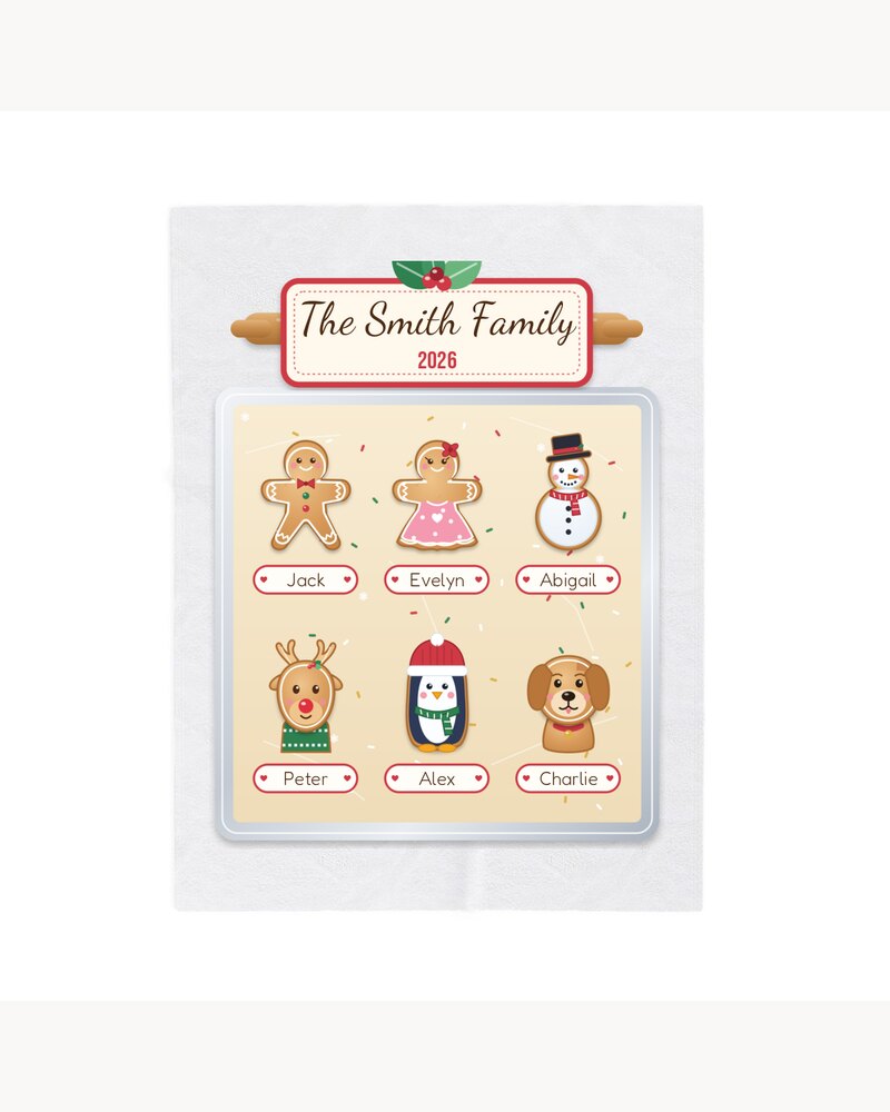 Blankets: Custom Christmas Cookie Family Blanket - Personalized Christmas Gifts For Family, Mom, Grandma, Kids - Sweetest Family In The World