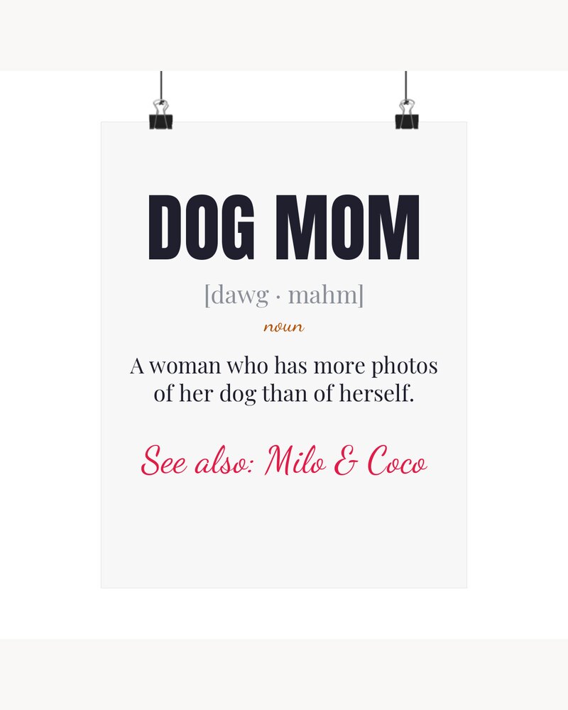 Posters & Wall Art: Funny Dog Mom Cat Dad Definition Poster - Personalized Mother's Day Father's Day Birthday Gifts For Dog Moms, Dog Dads, Cat Moms, Cat Dads - Defined By Love