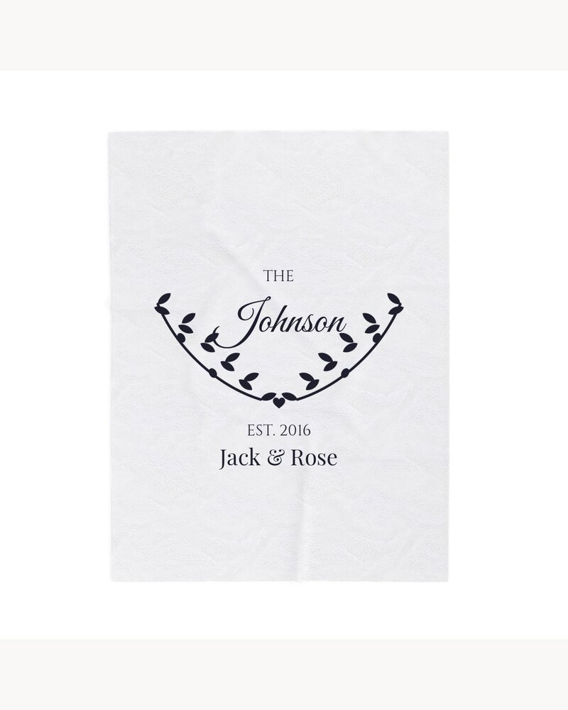 Custom Family Last Name Established Sign Blanket - Personalized Wedding Anniversary Housewarming Gifts For Couples, Family - Established With Love
