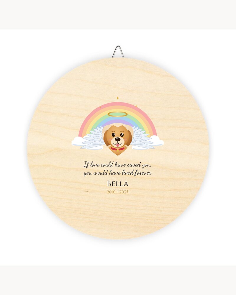 Wood Signs: Custom Photo Rainbow Bridge Pet Memorial Wood Sign - Personalized Pet Memorial Sympathy Gifts For Loss Of Dog, Cat, Pet Lovers - If Love Could Have Saved You